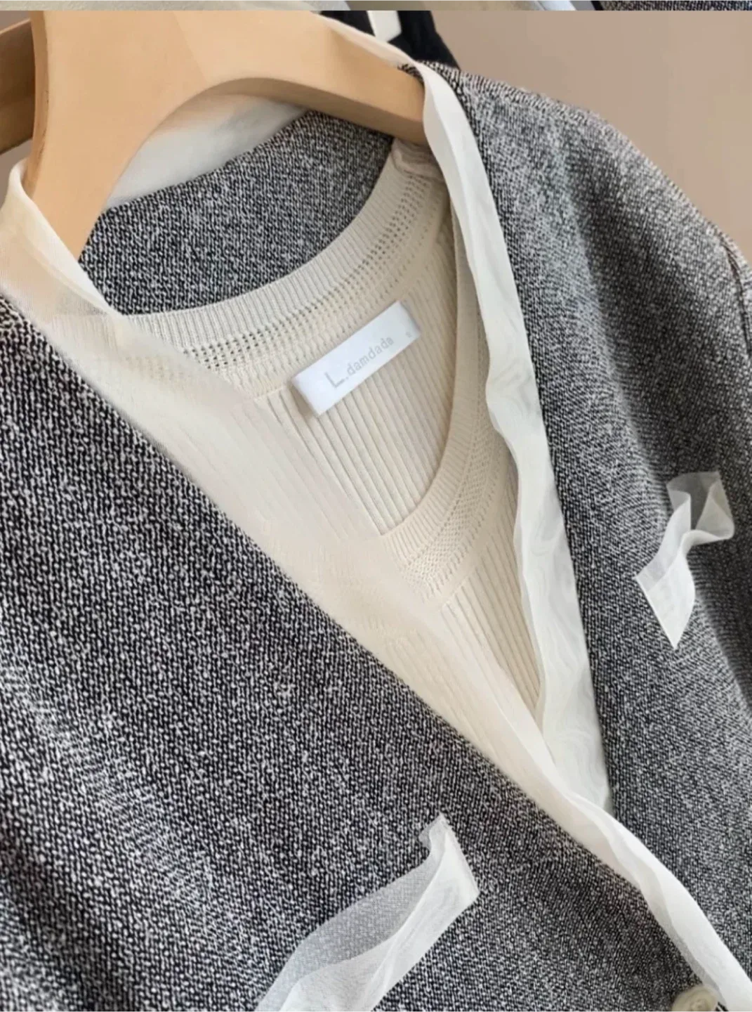 Lamdada Tweed Blazer - Grey （New) image indicator(3)