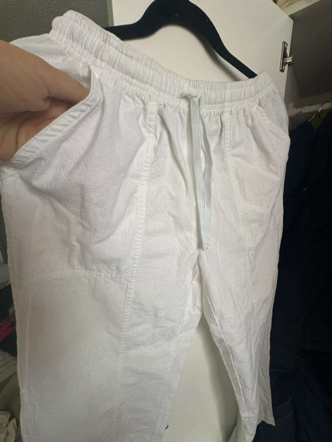 Carroll Hart White Cotton Pants - Size S image indicator(3)