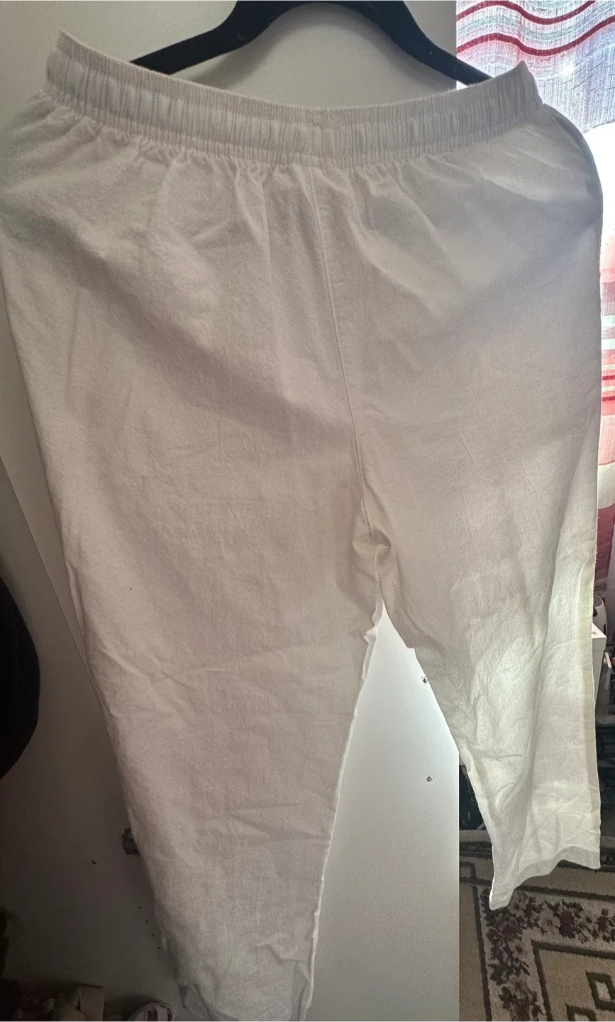 Carroll Hart White Cotton Pants - Size S image indicator(2)