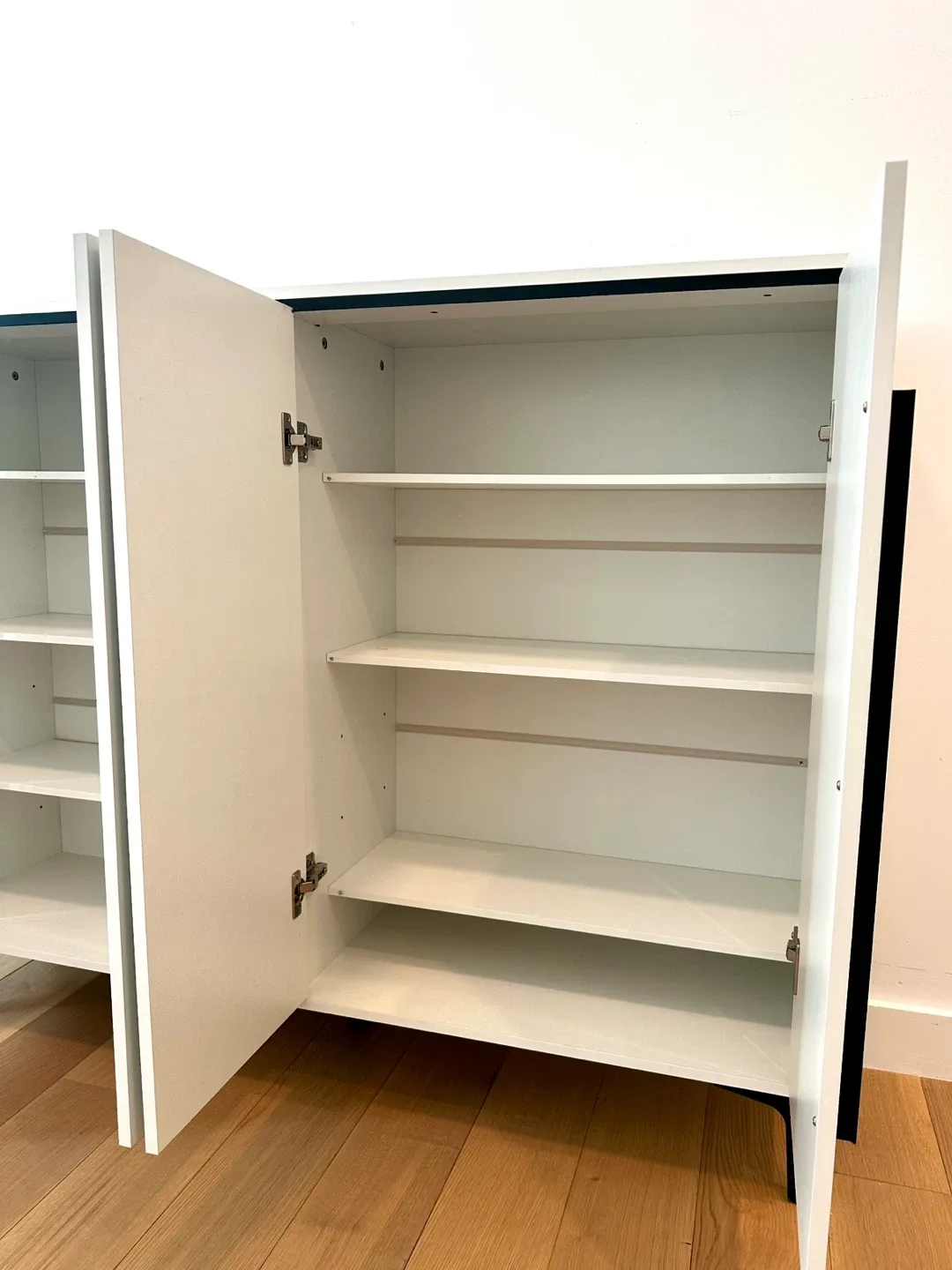 White Shoe Cabinet with Black Accents image indicator(7)