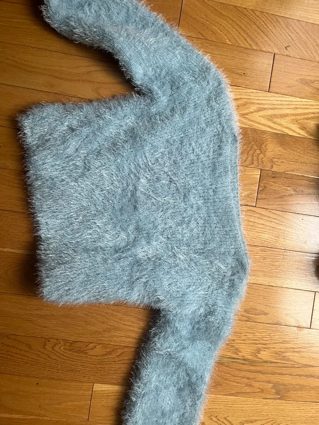 Blue Fuzzy Knit Sweater thumbnail