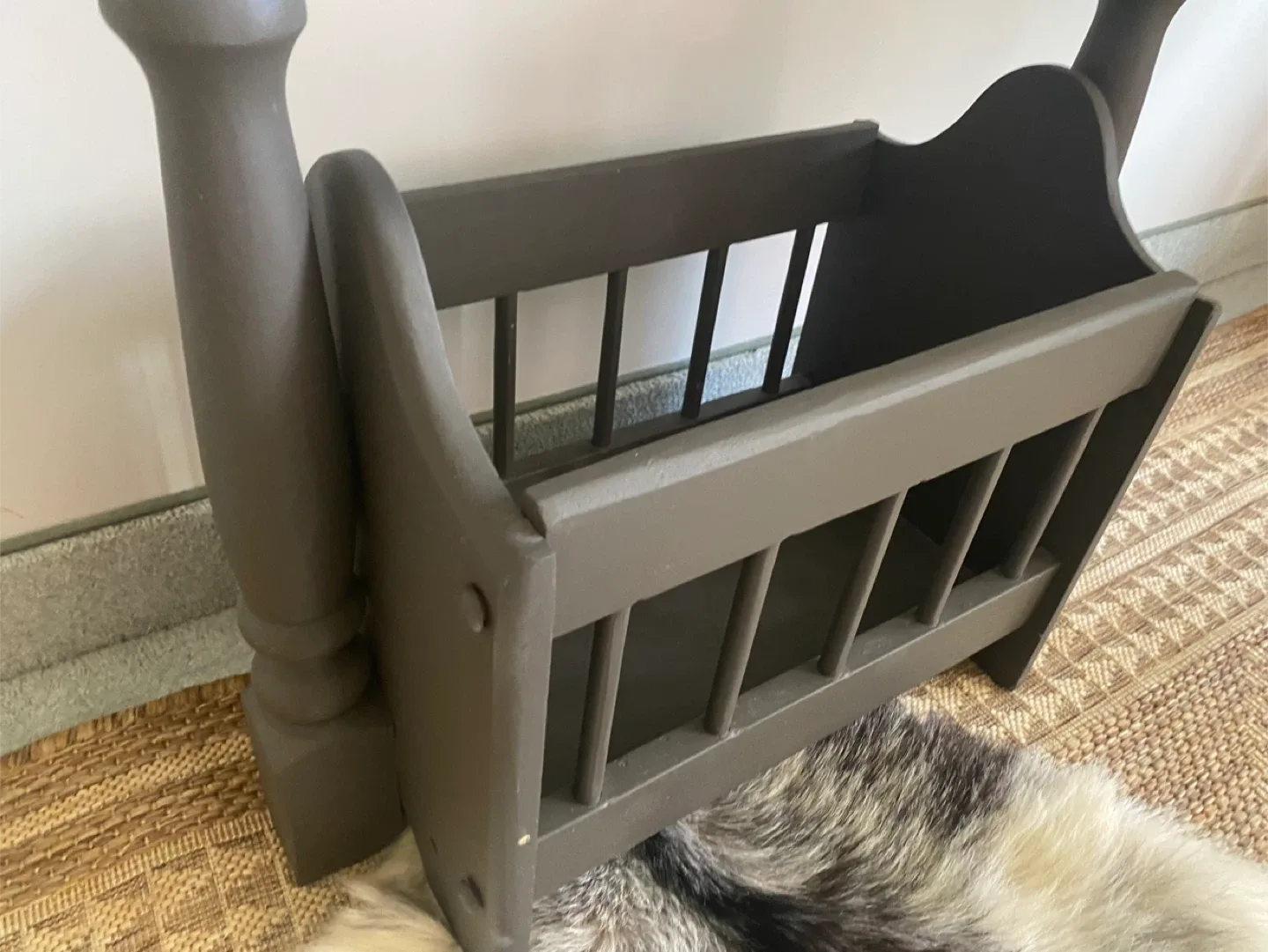 Vintage Wood Magazine Table Set – Matching Mirror & Bowl image indicator(5)