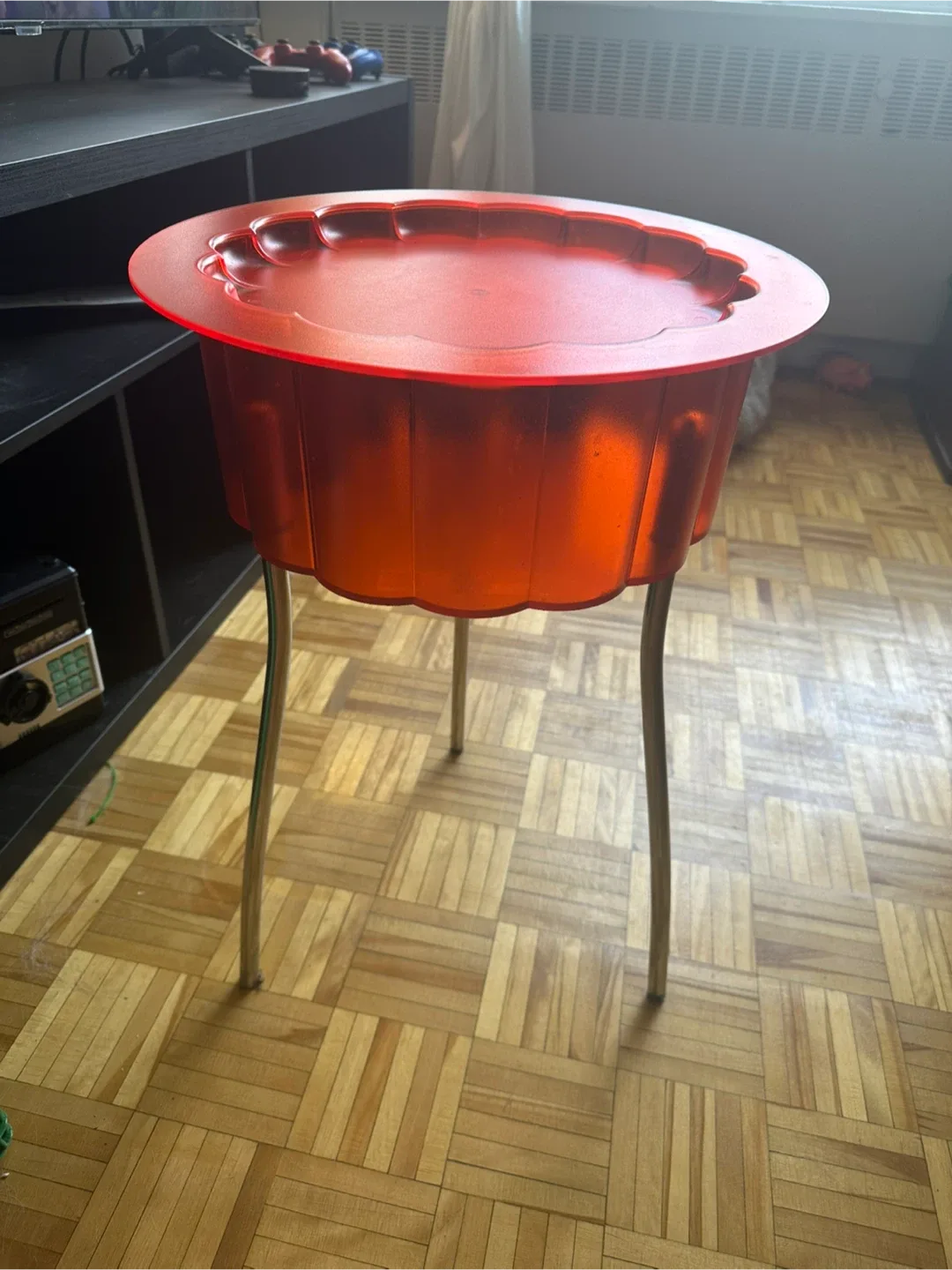 Orange Side Table with storage