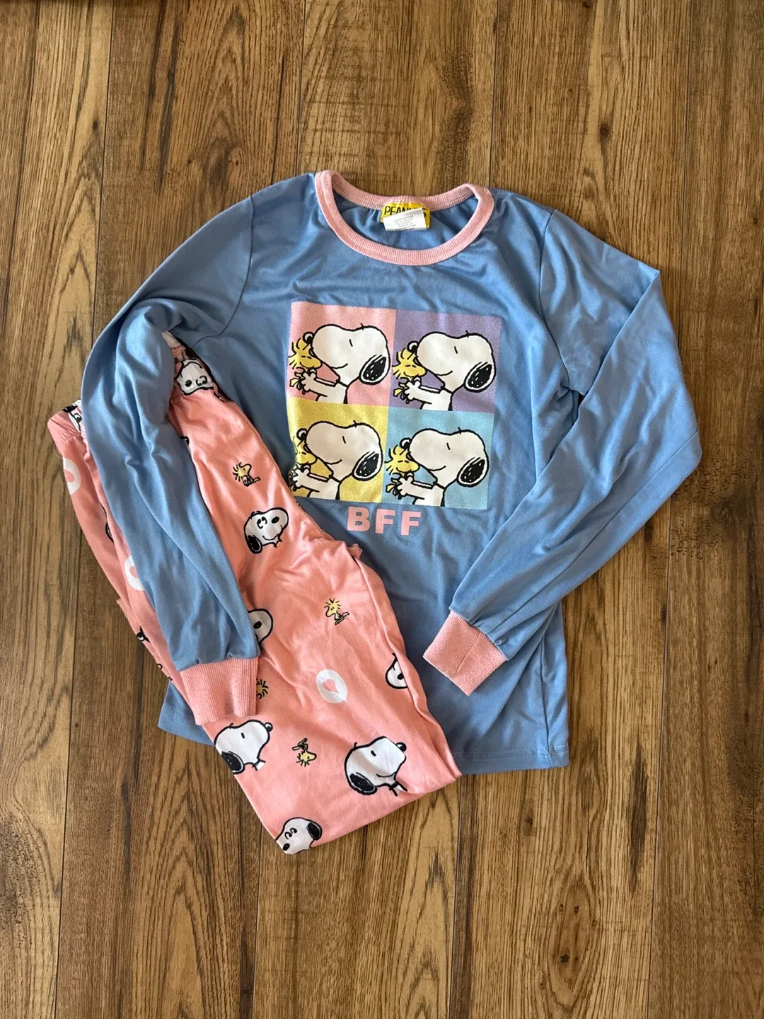 Kids Peanuts Snoopy Pajama Set - Blue & Pink Size 7/8 thumbnail