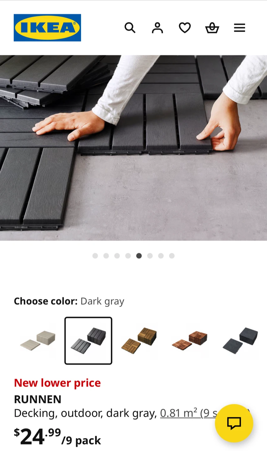 IKEA RUNNEN Decking - Dark Gray