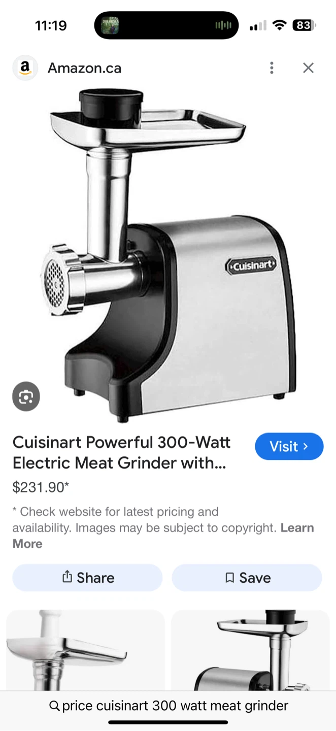 Cuisinart Electric Meat Grinder 300-Watt - Like New! - photo 3