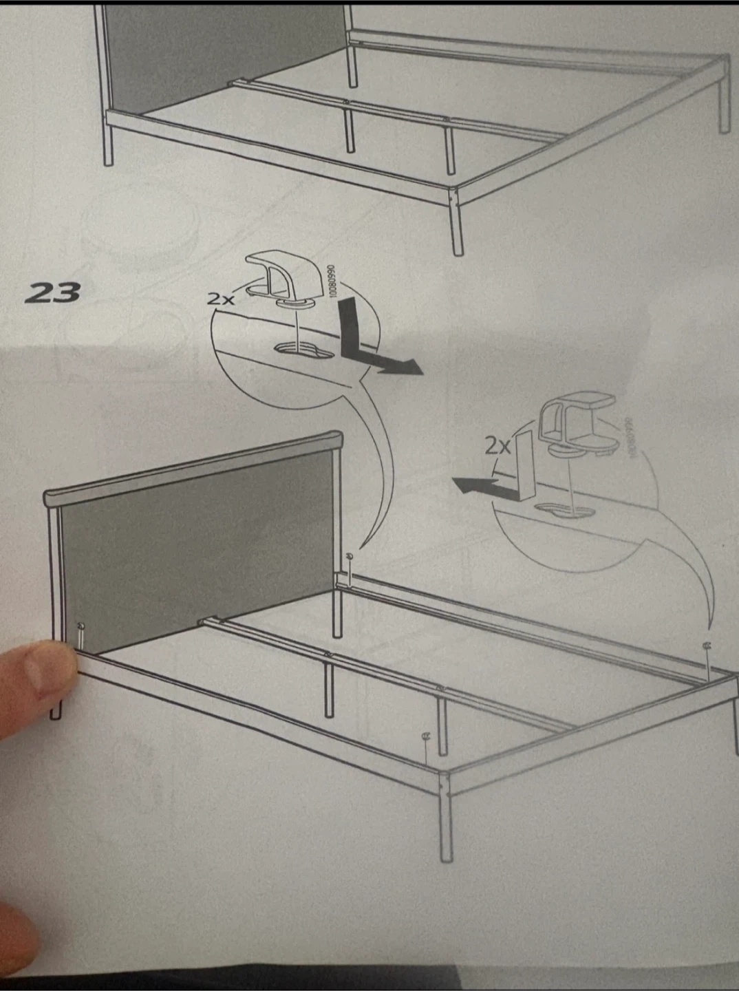IKEA Kleppstad Queen Bed Frame - White/Vissle Beige - photo 3