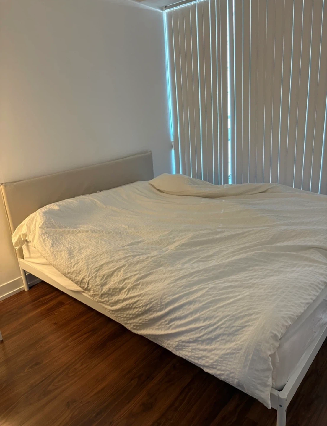 IKEA Kleppstad Queen Bed Frame - White/Vissle Beige - photo 2