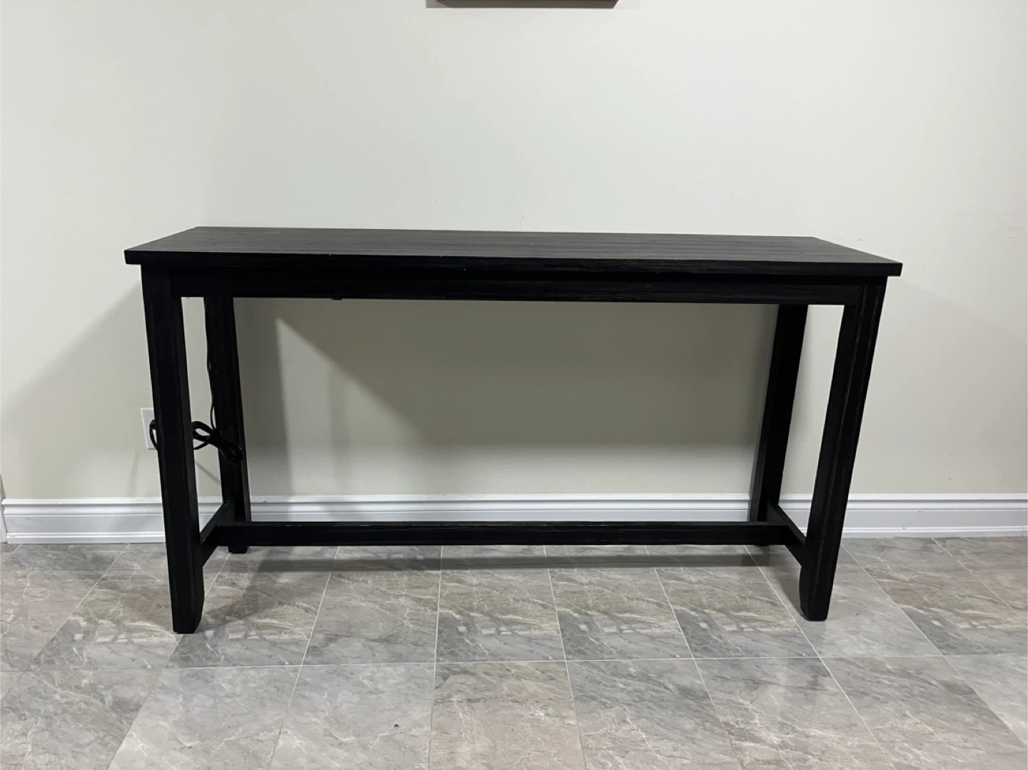 Black Wooden Console Table with USB Ports - photo 3