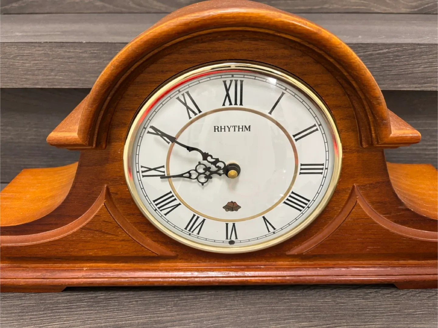 Rhythm Mantel Clock - Wood antique vintage thumbnail
