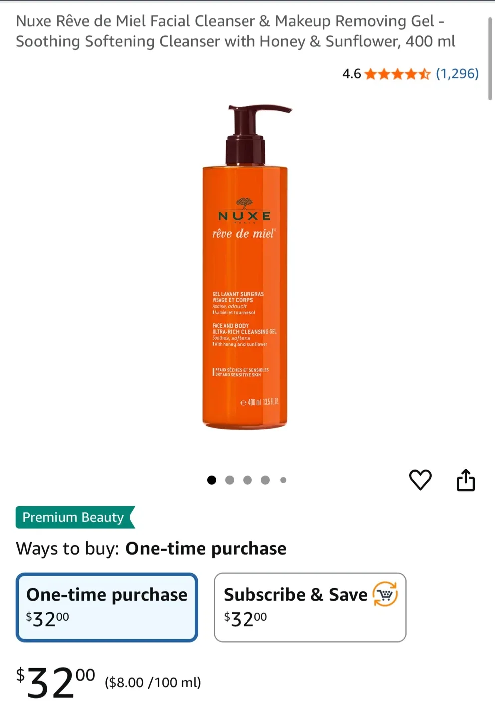 Nuxe Rêve de Miel Face & Body Cleansing Gel image indicator(2)