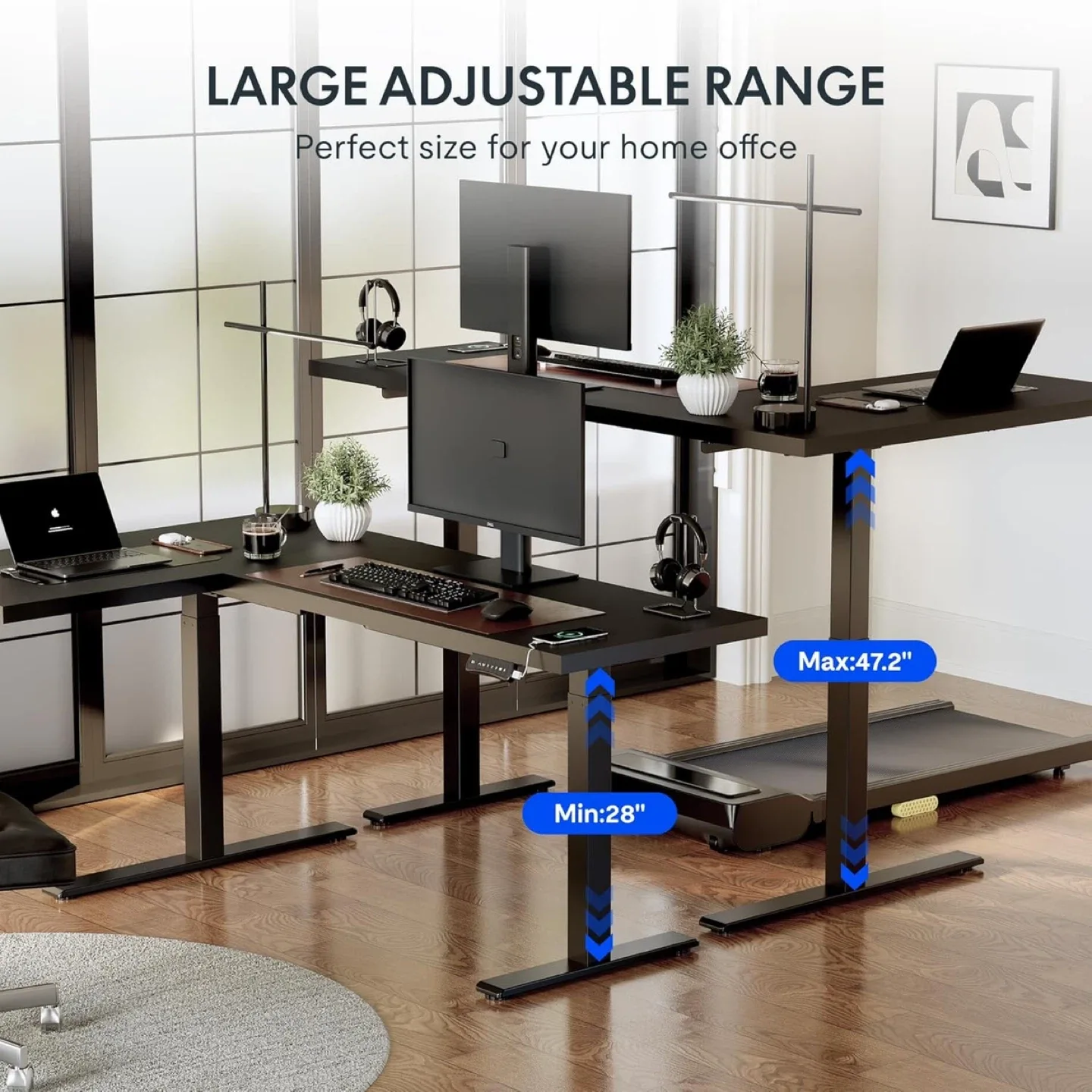 L-Shaped Standing Desk ( FREE Office Chair + Anti- Fatigue Mat) image indicator(5)