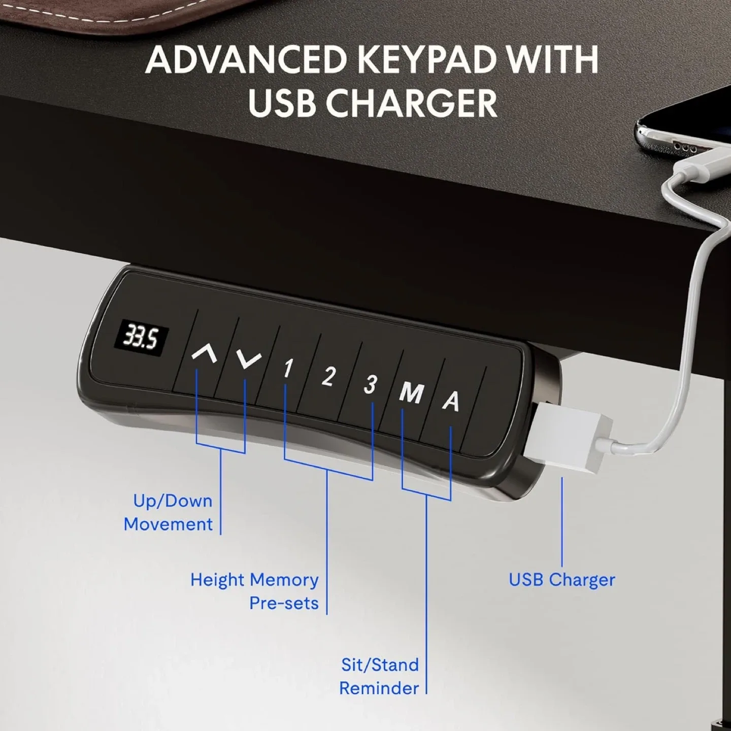 L-Shaped Standing Desk ( FREE Office Chair + Anti- Fatigue Mat) image indicator(7)