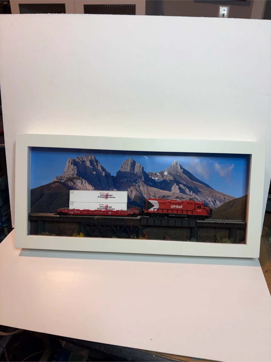 CP Rail Train Model in Frame