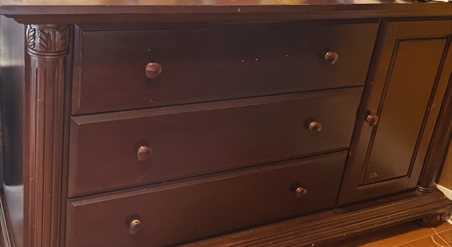 Dark Wood Dresser with Drawers - photo 5
