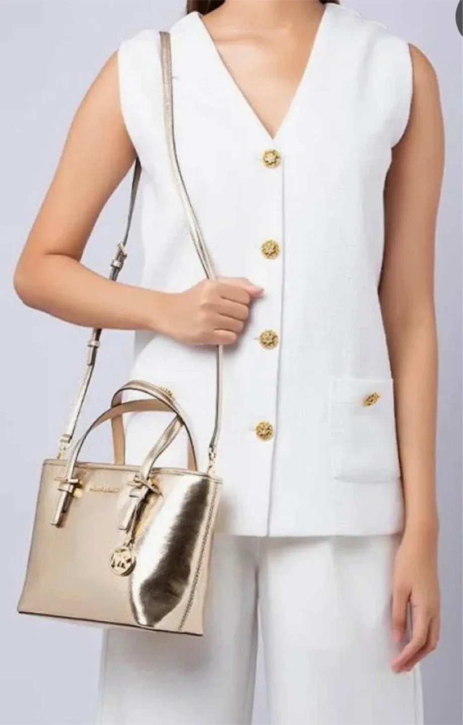 Michael Kors Gold Tote Bag image indicator(3)