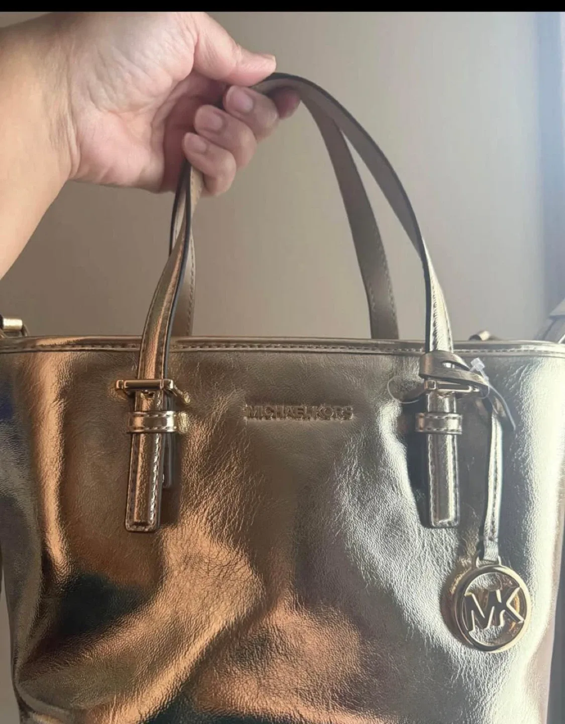 Michael Kors Gold Tote Bag image indicator(5)