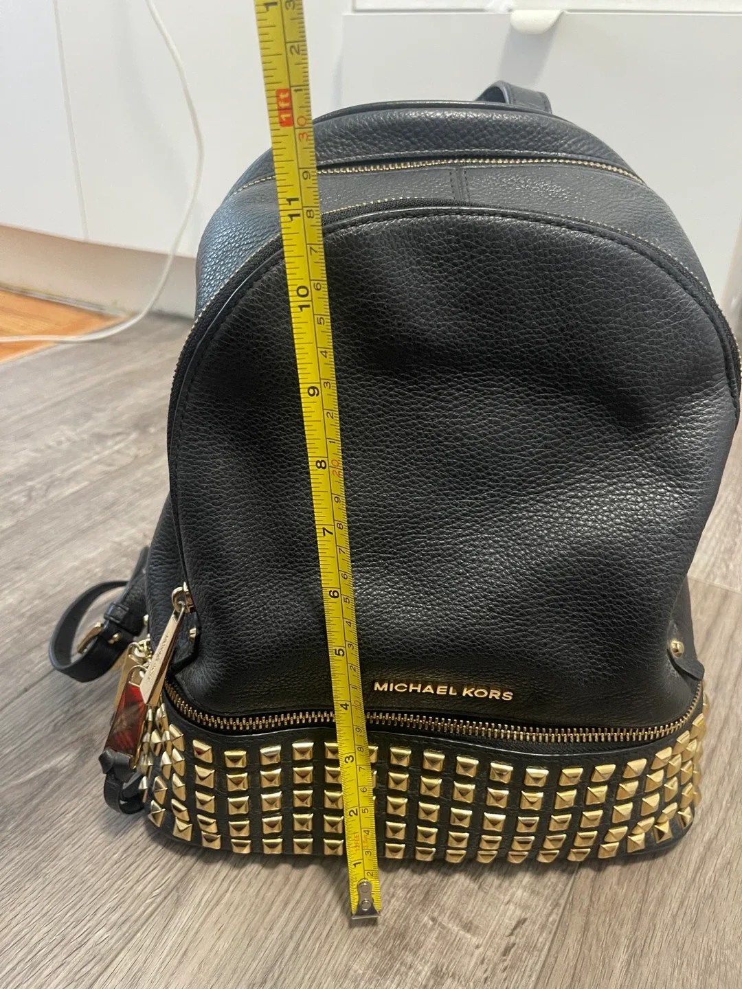 Michael Kors Black Leather Studded Backpack image indicator(9)