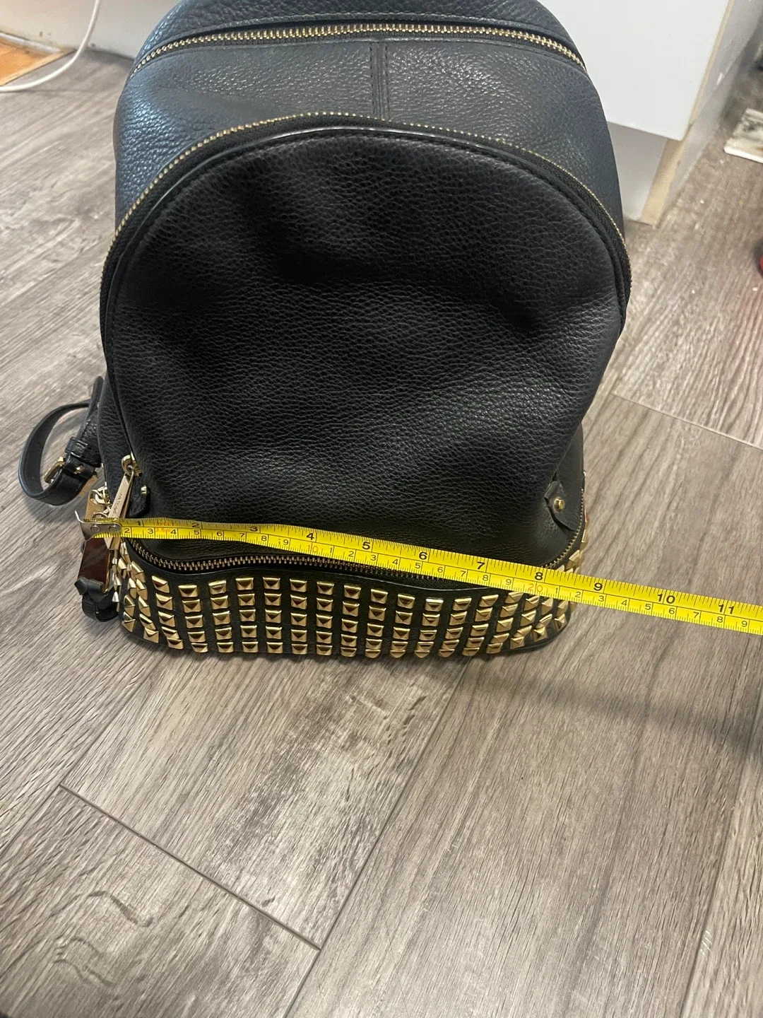 Michael Kors Black Leather Studded Backpack image indicator(10)