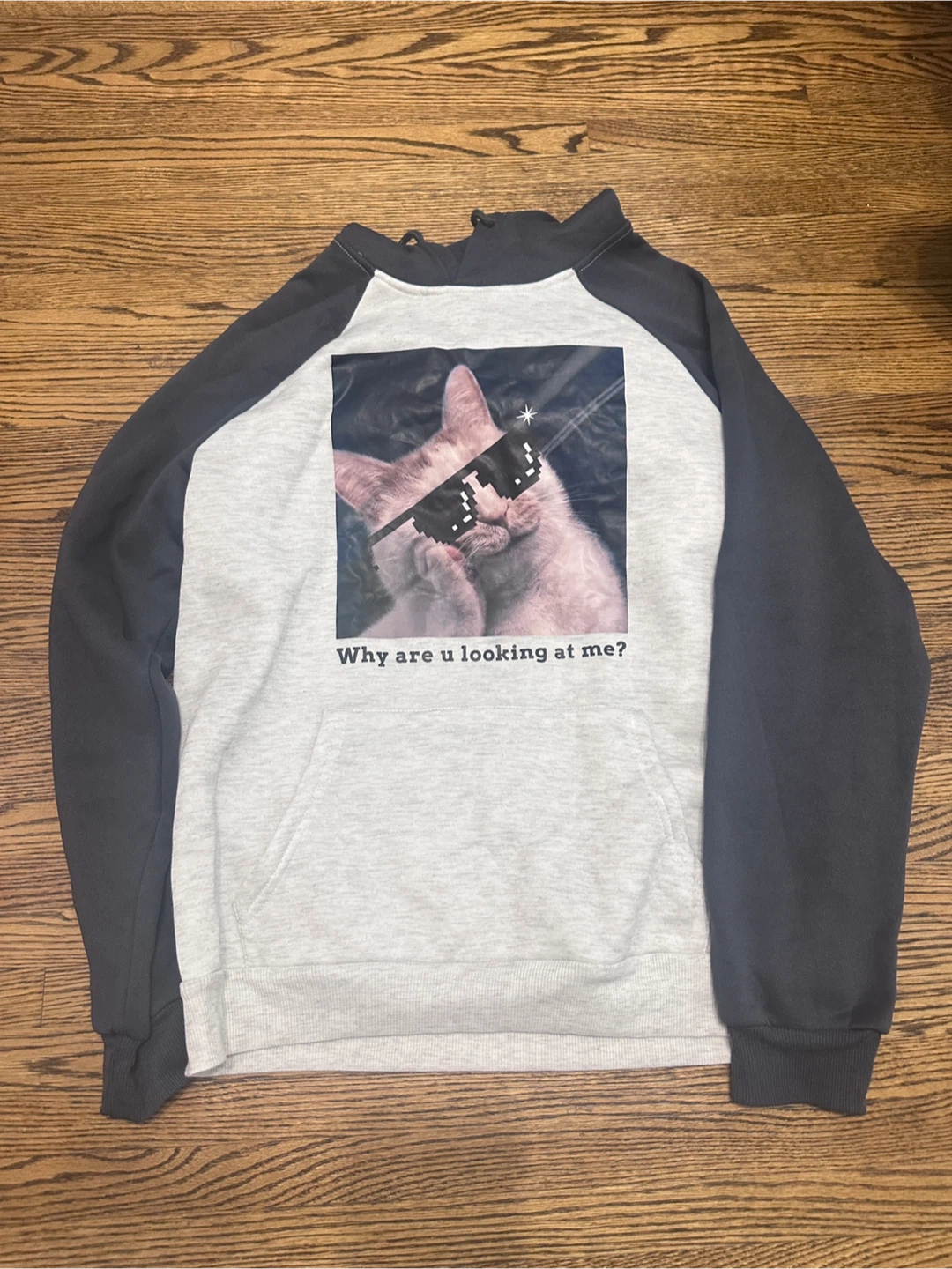 Hoodie with Cat Graphic