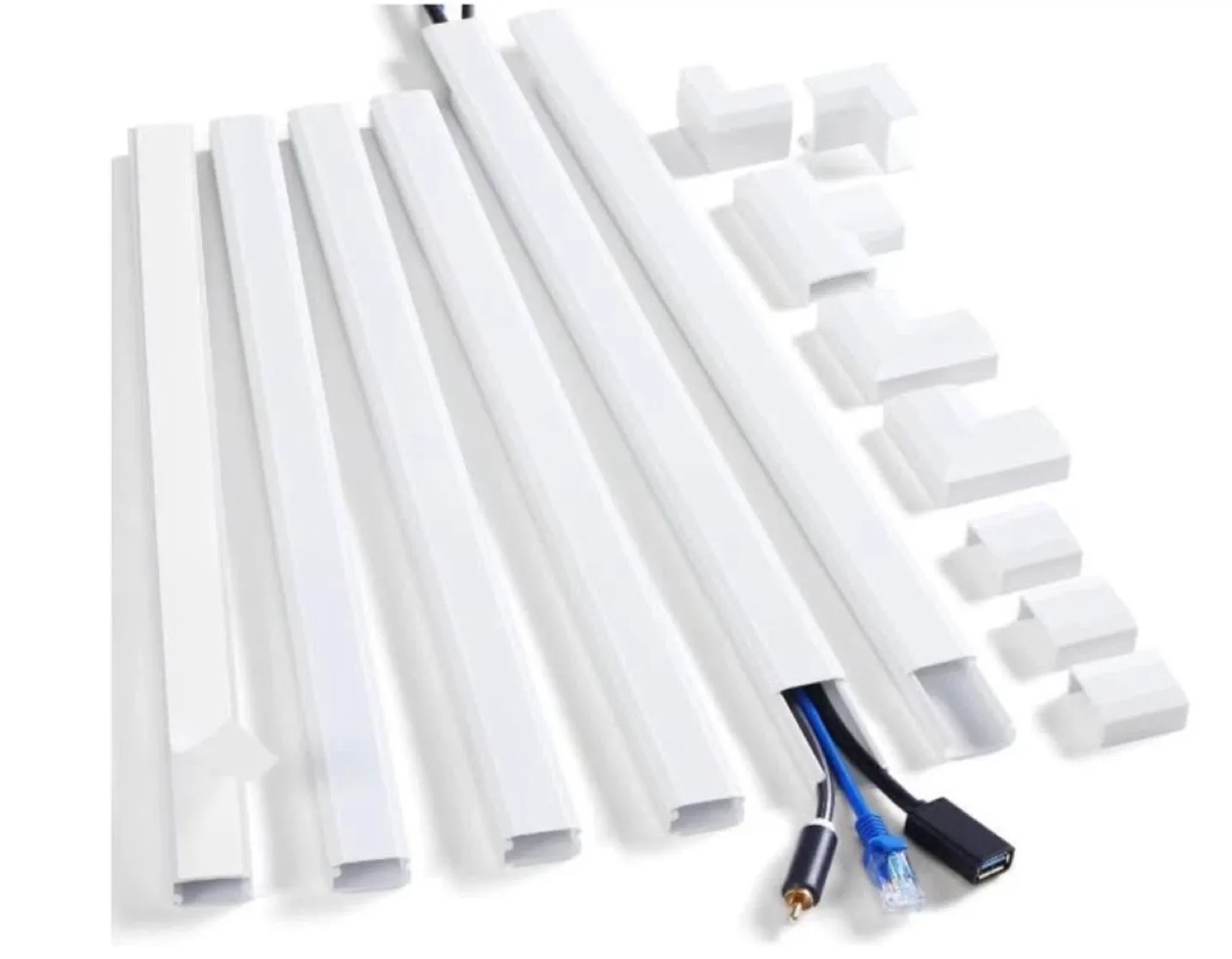 ZHIYO Wall Cord Cover Kit, White image indicator(2)