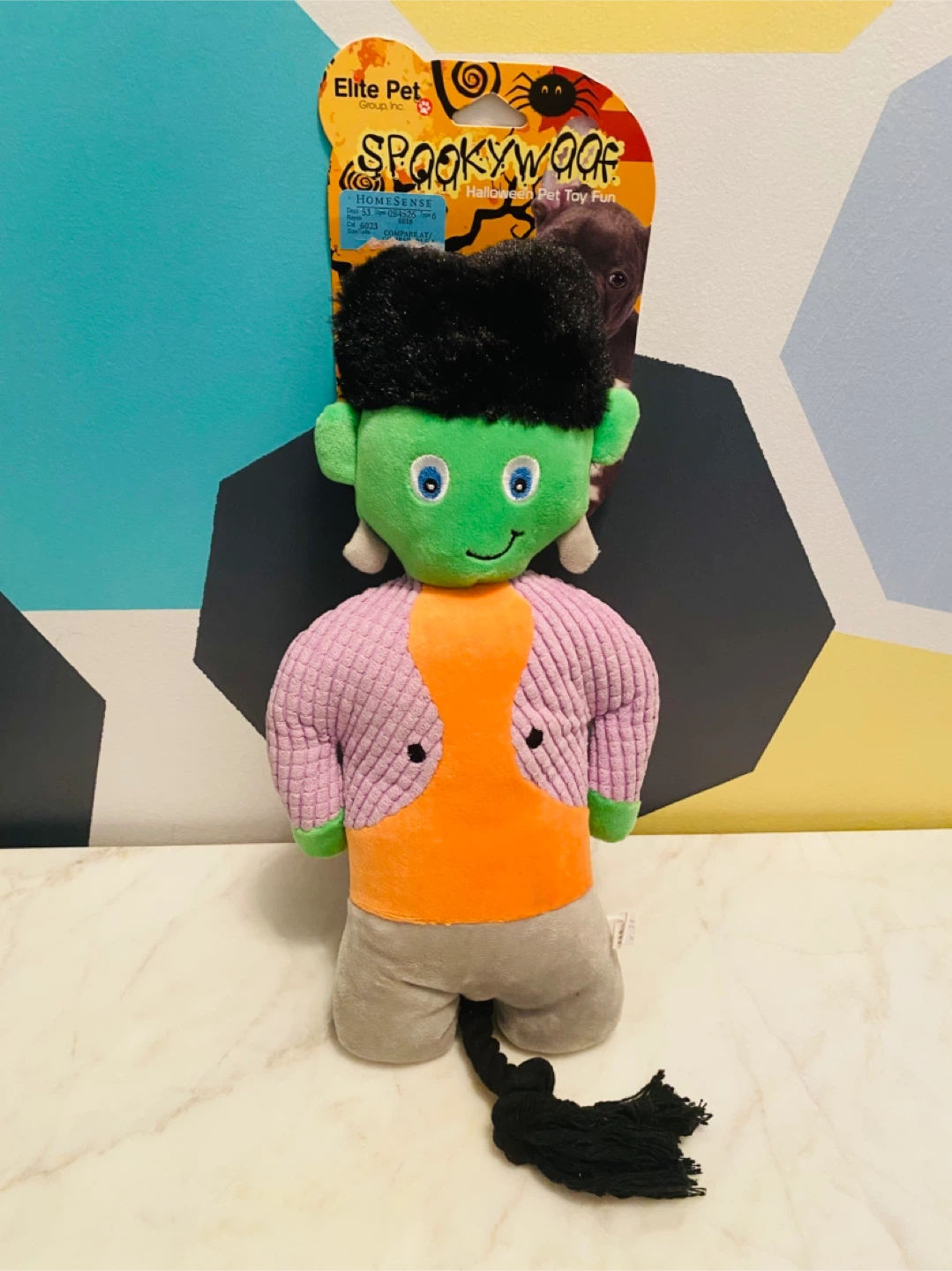 Elite Pet Spooky Woof Frankenstein Dog Toy