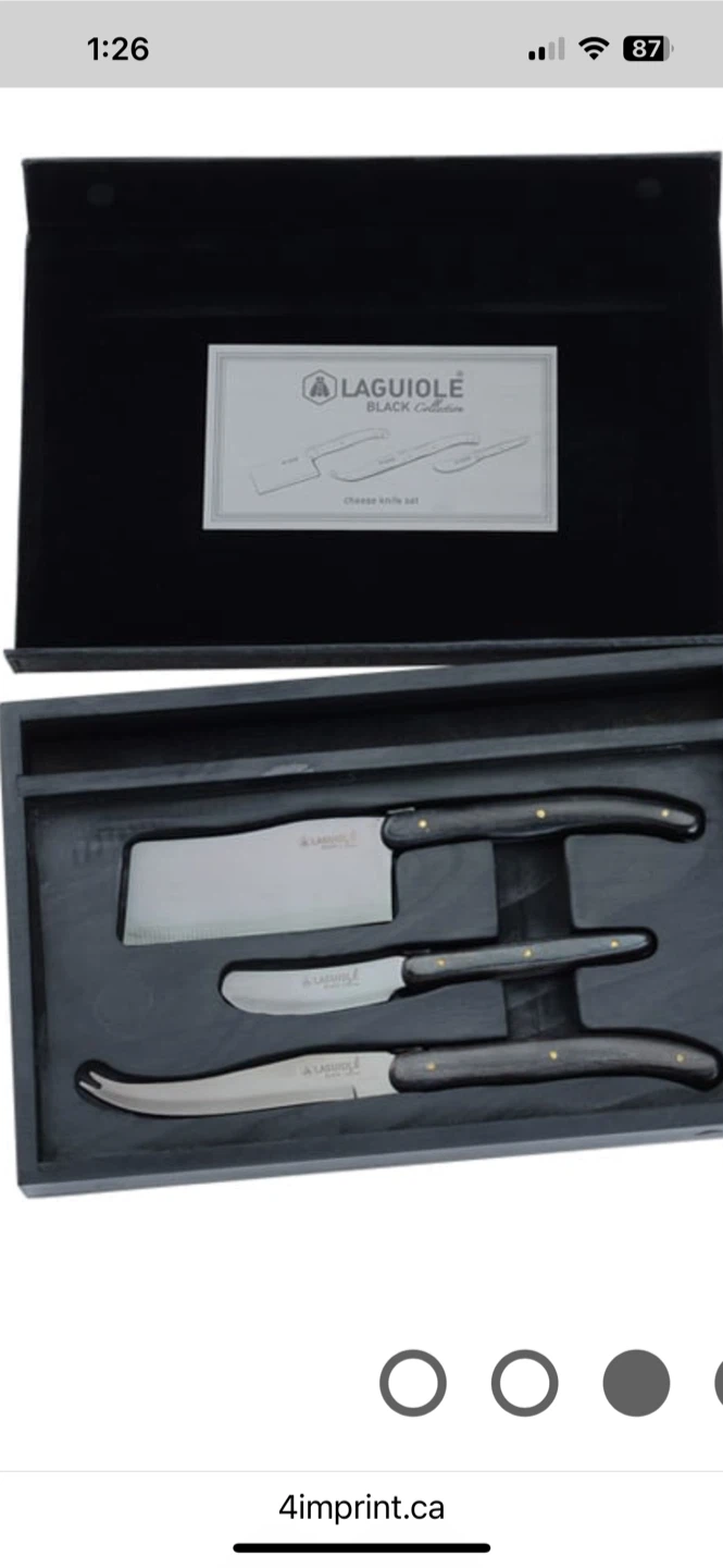 Laguiole Black Collection Cheese Knife Set with slate tray - photo 2