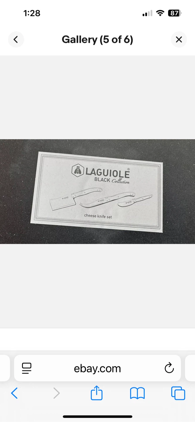Laguiole Black Collection Cheese Knife Set with slate tray - photo 4