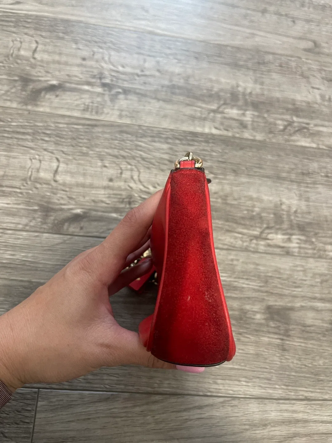 Coach Red Leather Clutch with Chain Strap image indicator(3)
