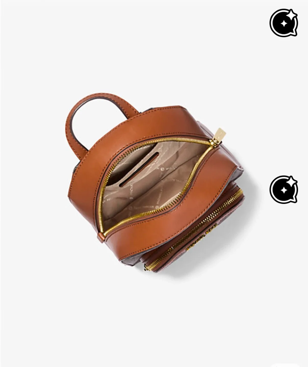 SOLD OUT ‼️ Michael Kors Brown Logo Print Backpack image indicator(2)