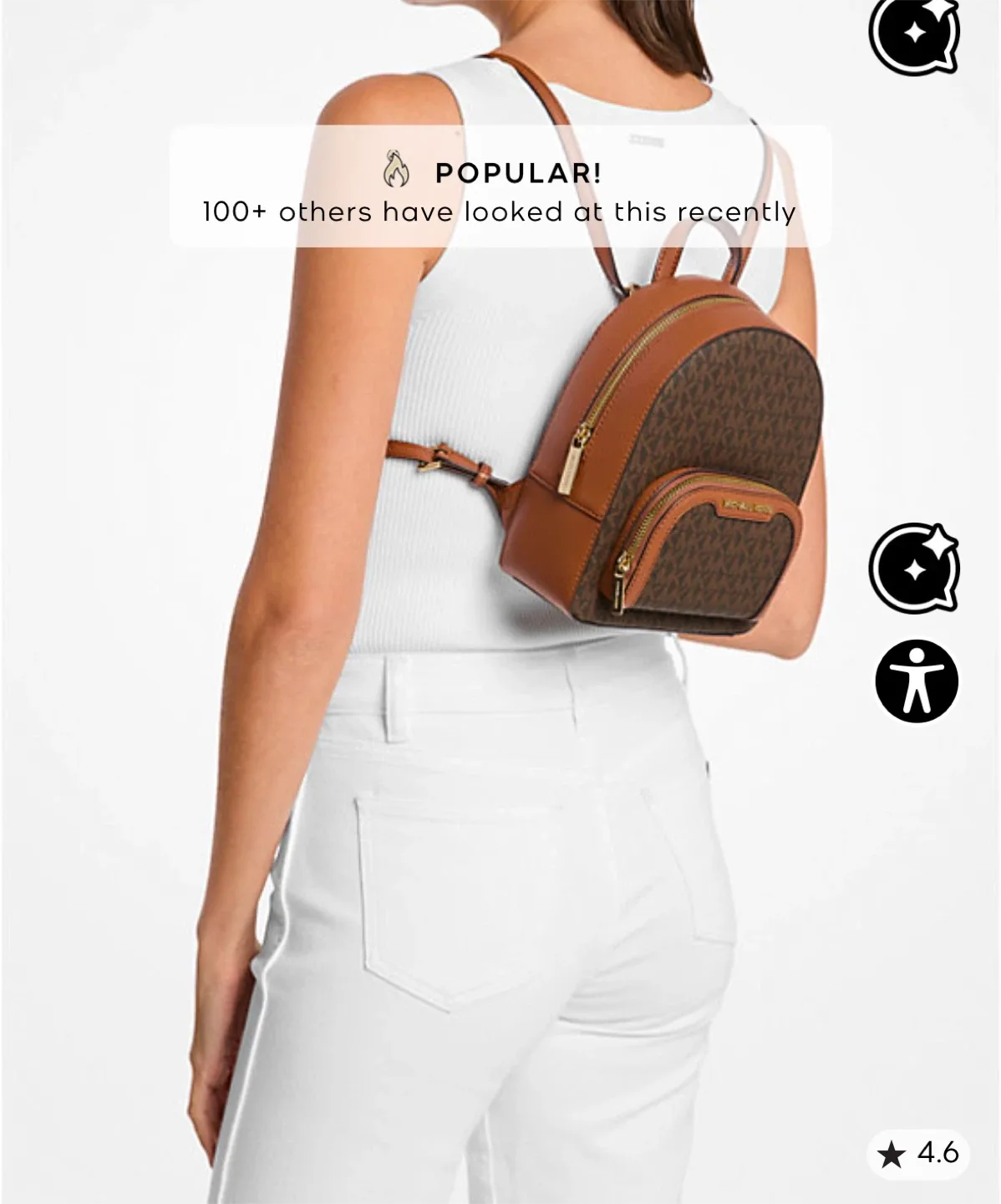 SOLD OUT ‼️ Michael Kors Brown Logo Print Backpack image indicator(5)