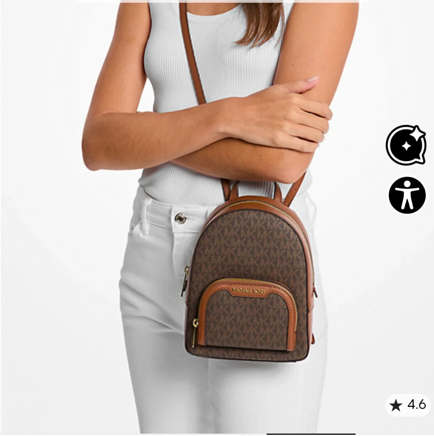 SOLD OUT ‼️ Michael Kors Brown Logo Print Backpack image indicator(4)