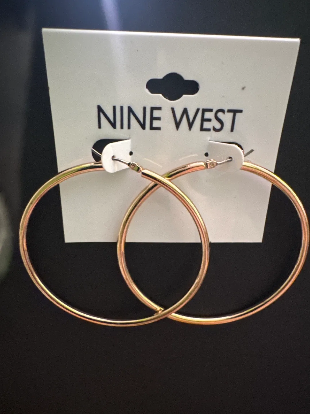 NWT- Nine West Hoop Earrings - Gold Tone