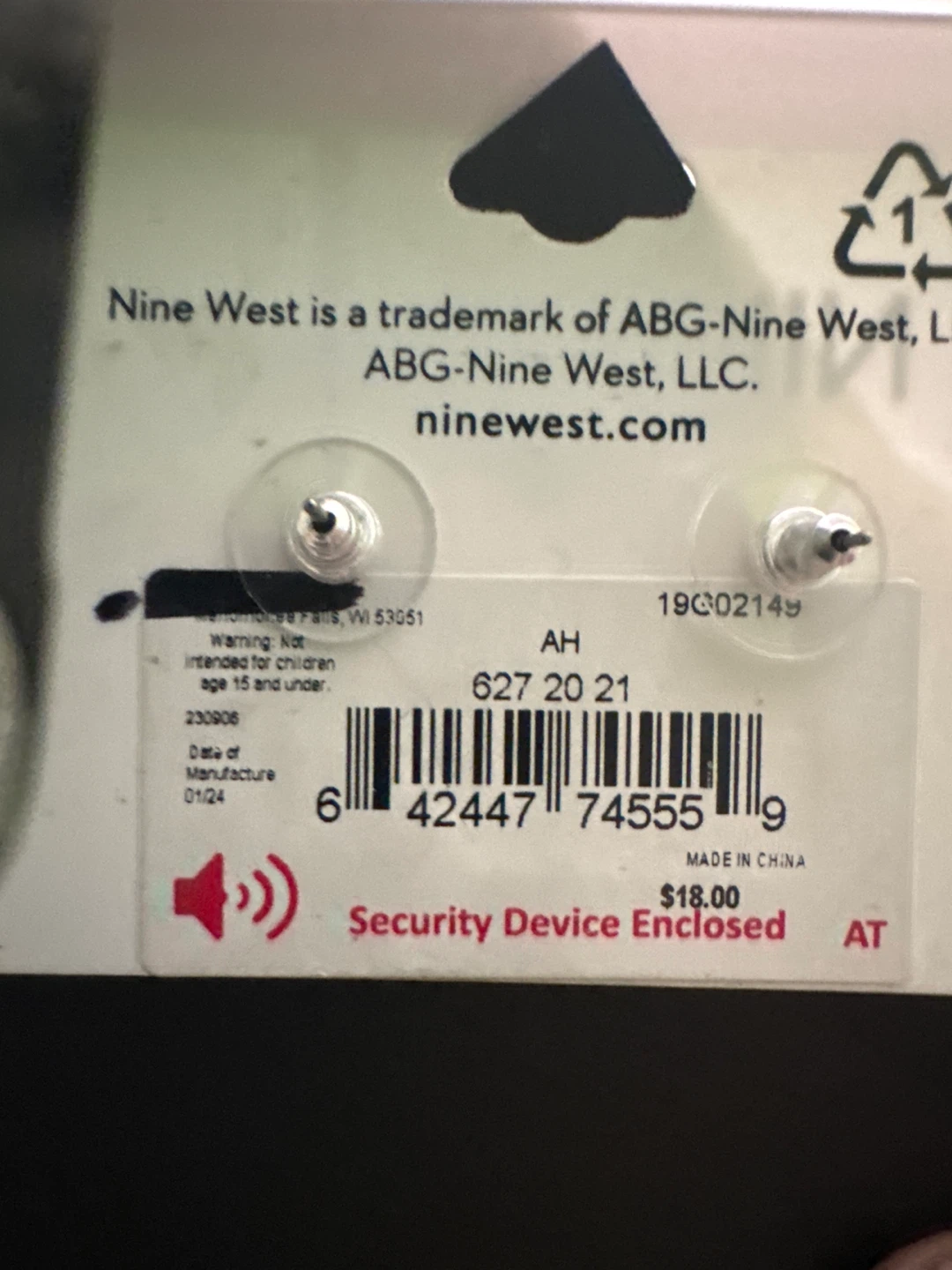 NWT- Nine West Silver Tone Earrings - photo 2