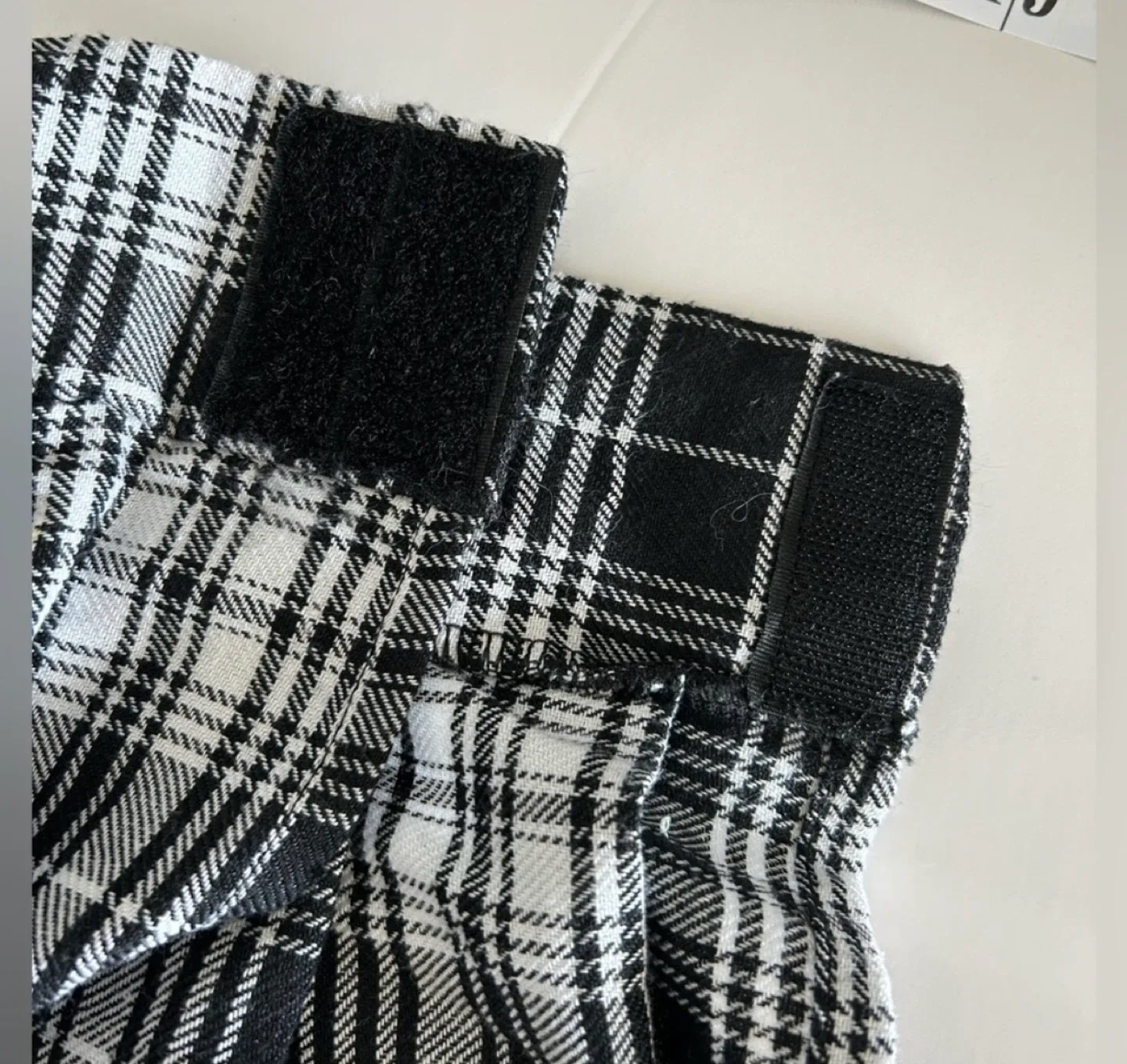Halloween Plaid Mini Skirt - Black & White, Size S image indicator(2)