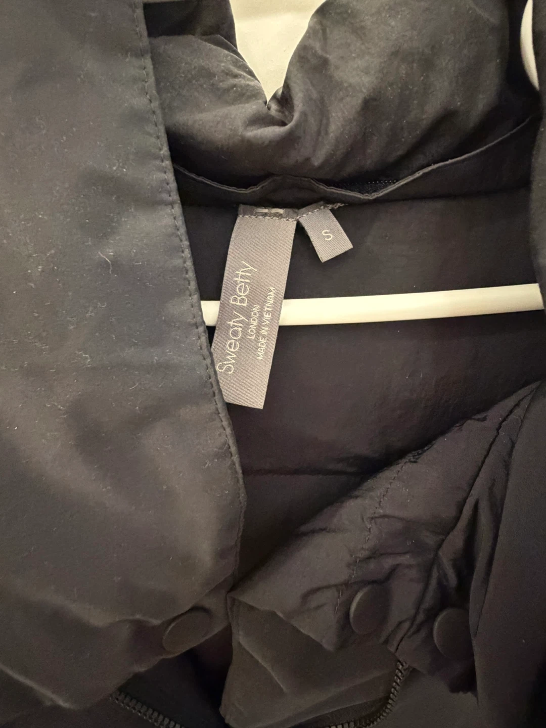 Extra long Sweaty Betty Black Puffer Coat - Size S - photo 2