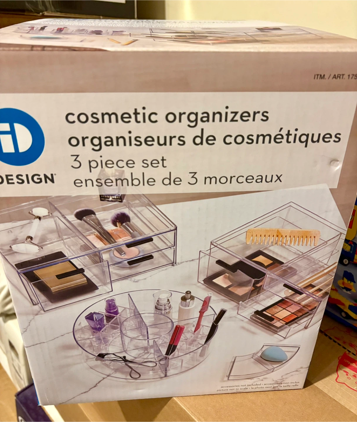 iDesign Cosmetic Organizers 3-Piece Set - New in Box