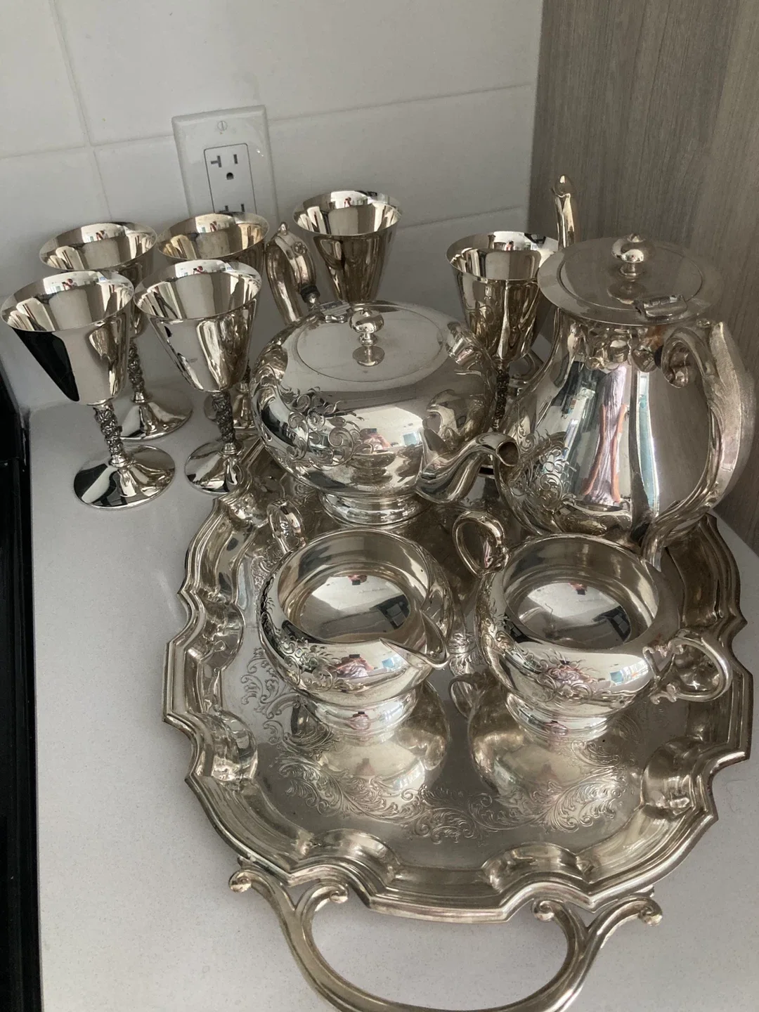 Vintage Silver Plated Tea Set thumbnail