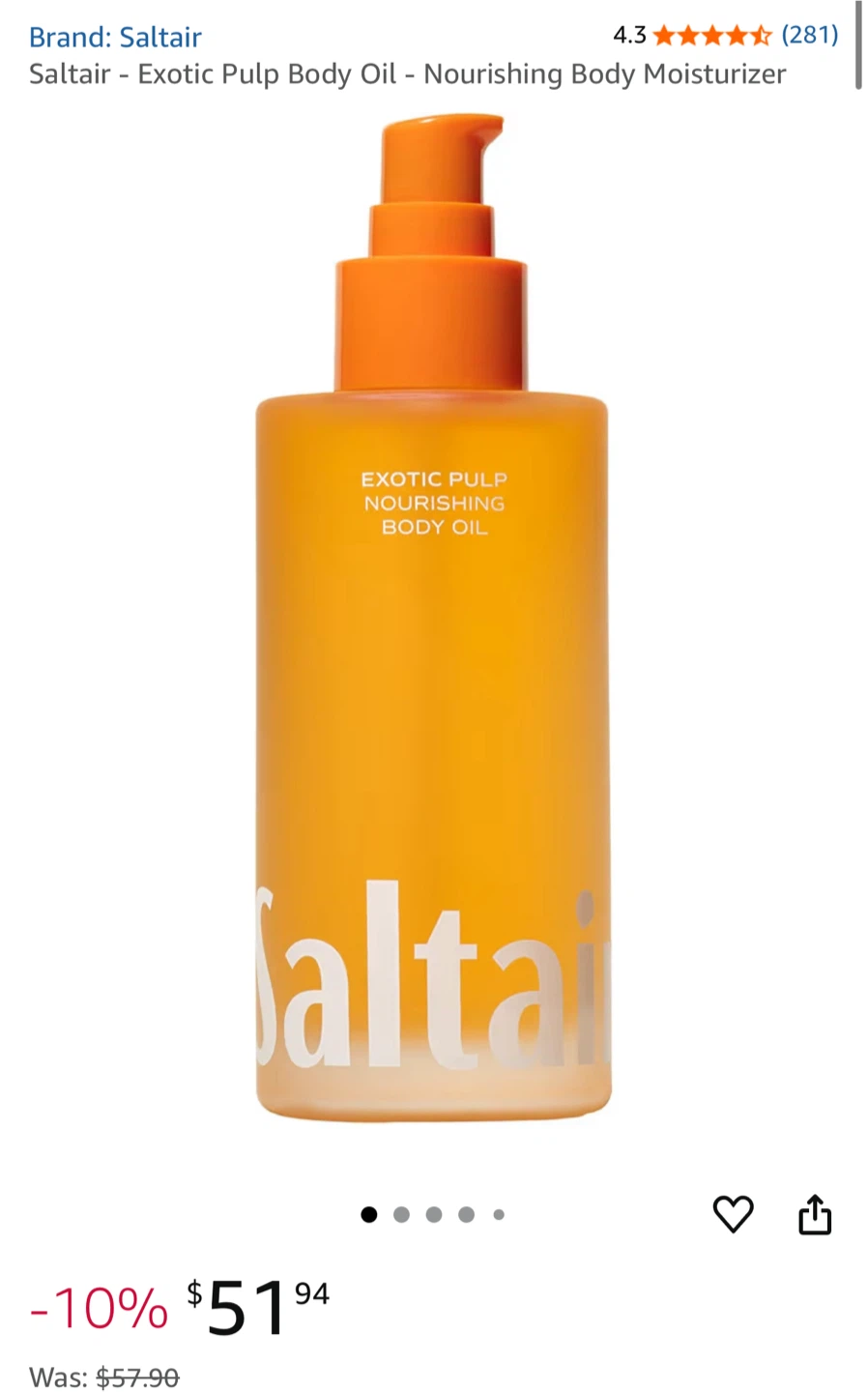 Saltair Exotic Pulp Nourishing Body Oil, 4.0 fl oz
