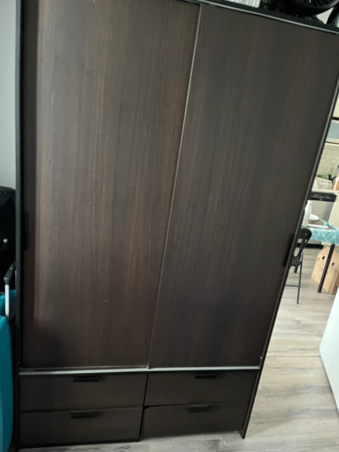 Dark Brown Sliding Door Wardrobe