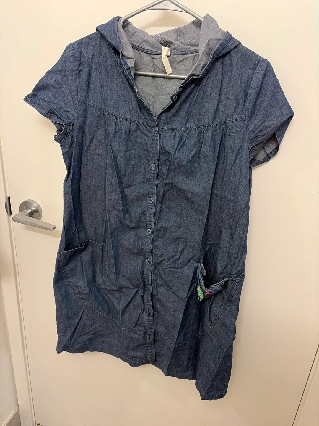 Laasha Blue Denim Hooded Dress - Size Small thumbnail