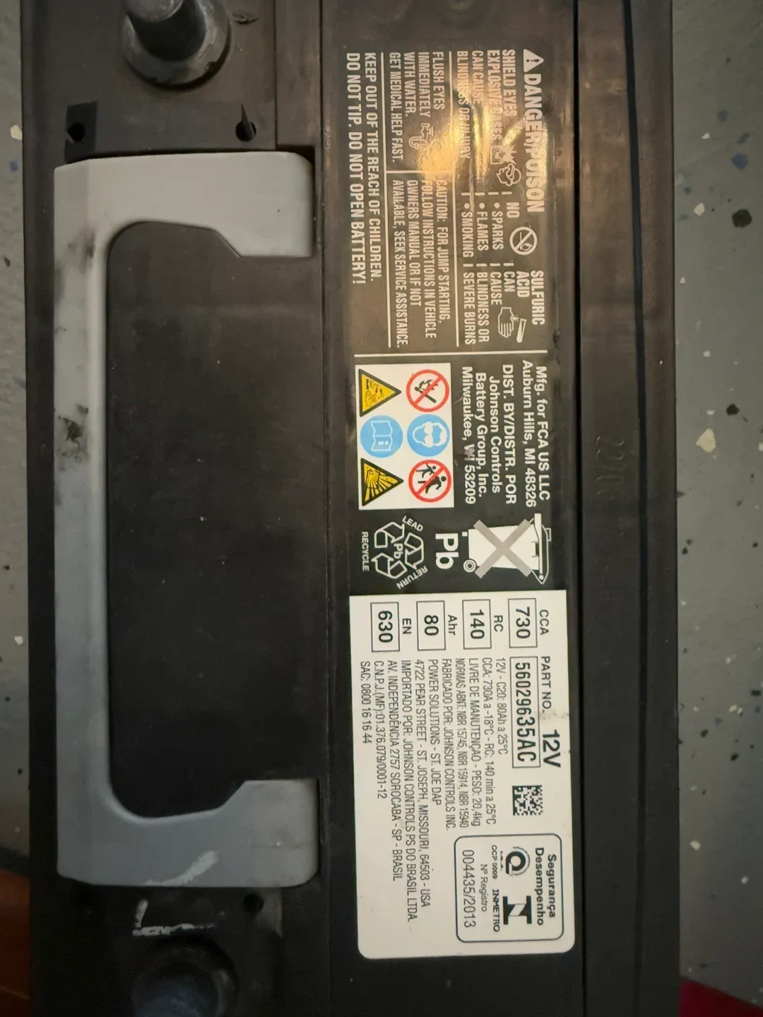 12V Car Battery - Part 50020635AC image indicator(2)