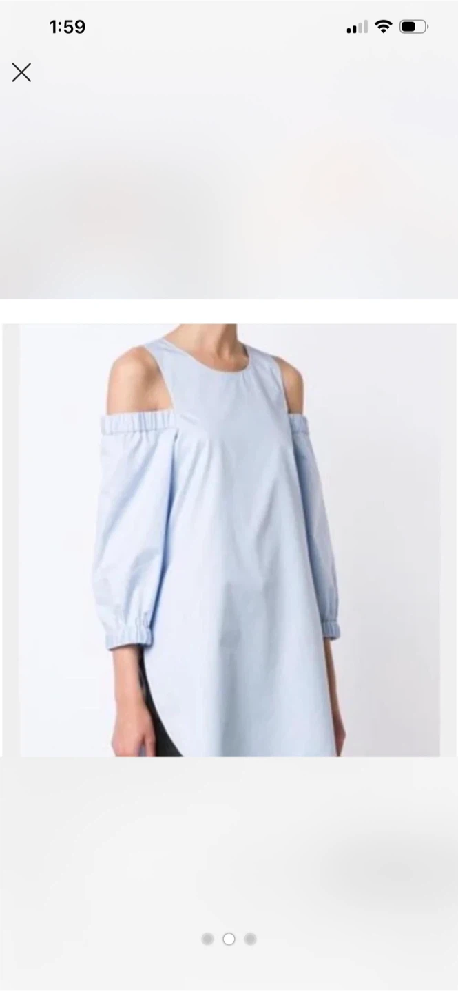 Cold Shoulder Top - Light Blue - photo 2