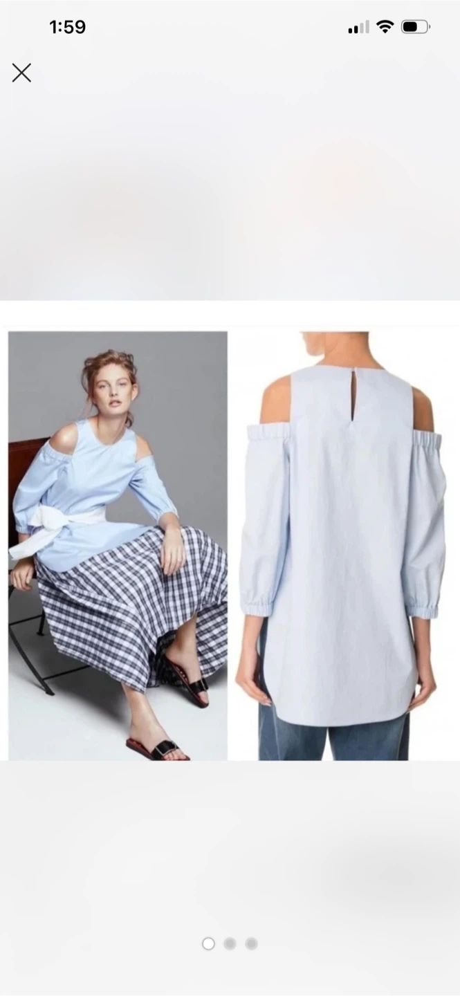 Cold Shoulder Top - Light Blue