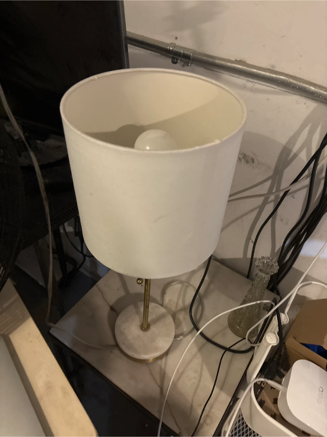 Table Lamp - White Shade, Marble Base - photo 2