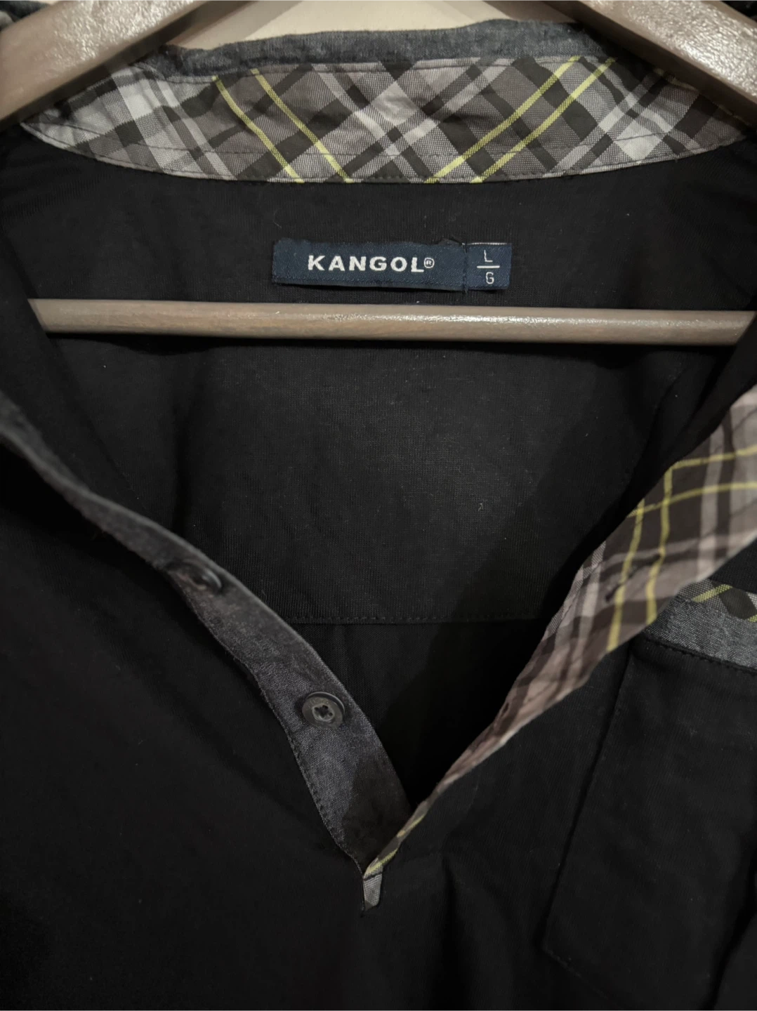 Kangol Black Long Sleeve Polo Shirt - Size L - photo 2