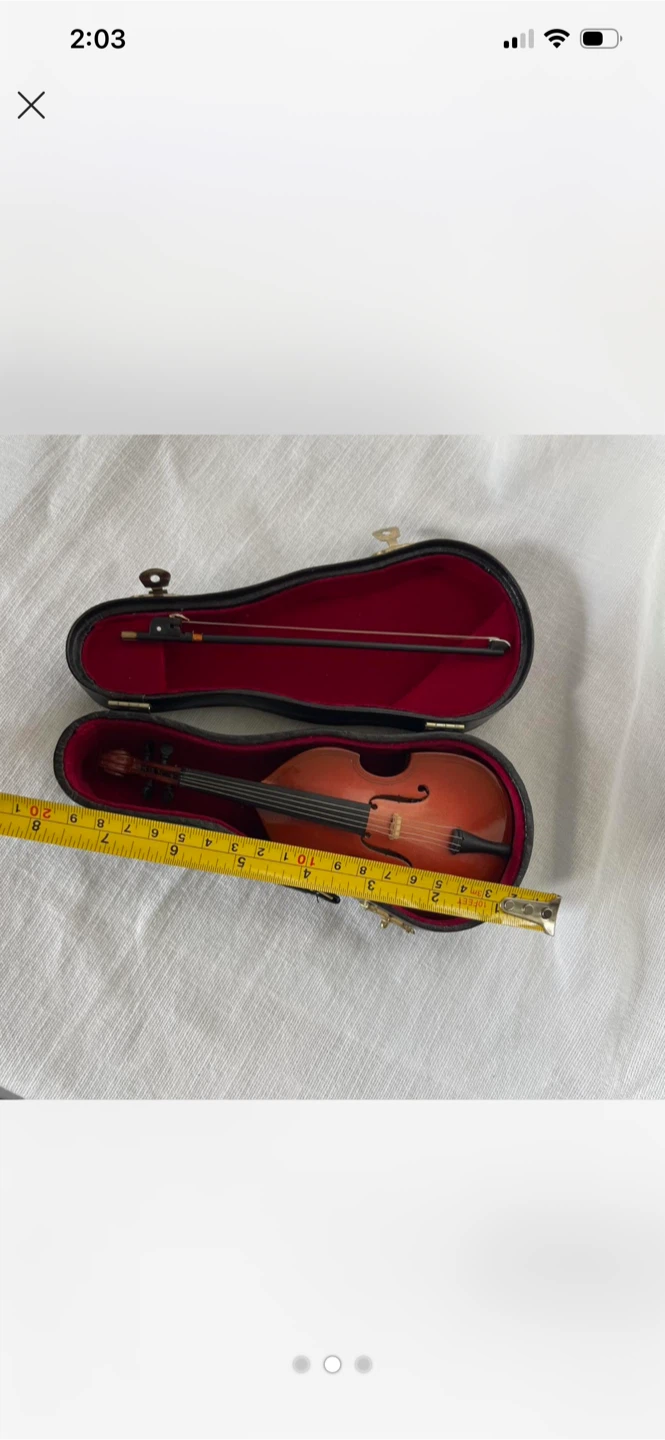 Miniature Violin with Case - photo 2