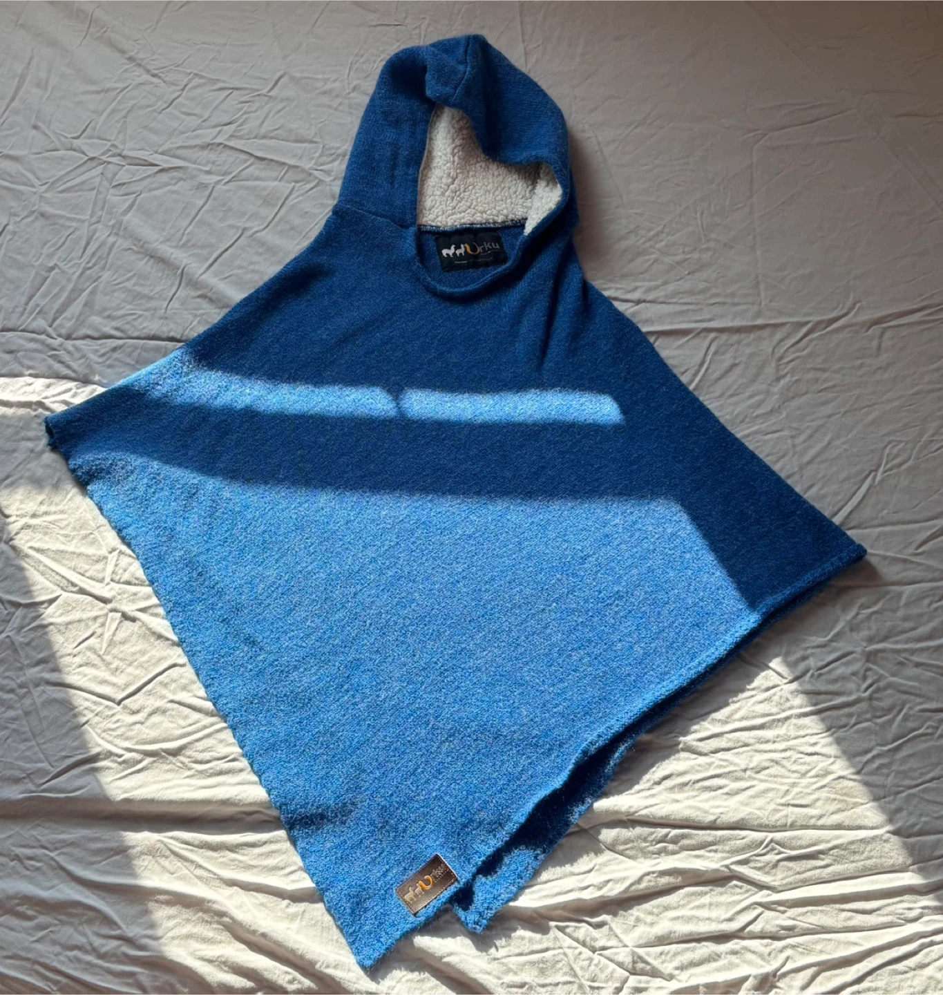 Urku Blue Hooded Poncho