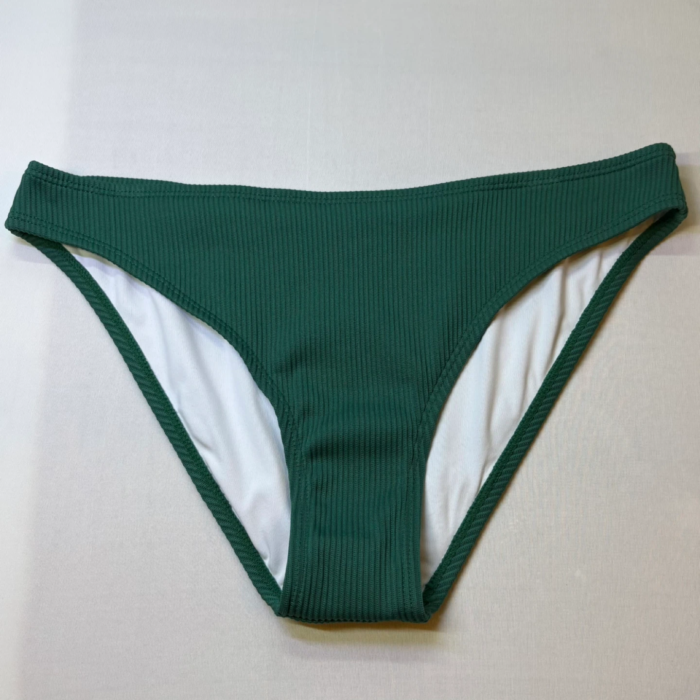 Cupshe Emerald Green Ribbed Low Rise Bikini Swimsuit Bottom Sz M - photo 2