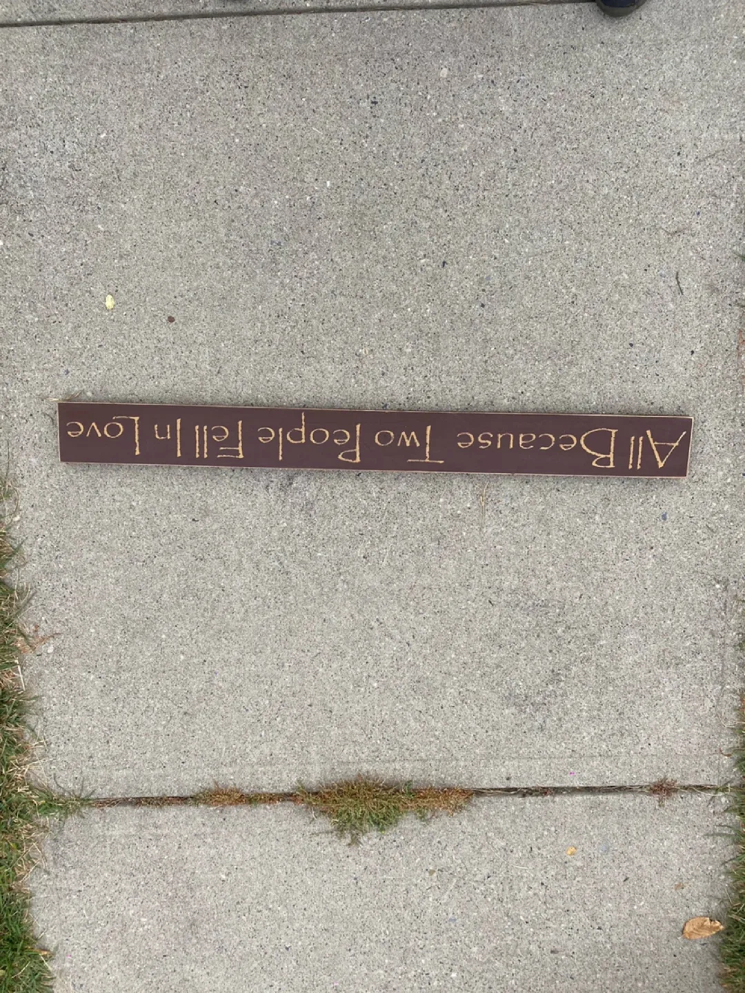 Wooden Sign - Two People Fell In Love - home decor / plaques